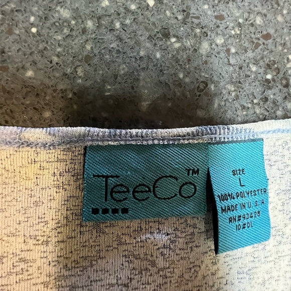 Ladies TeeCo Pullover Size M 100% polyester light blue print - Picture 7 of 16